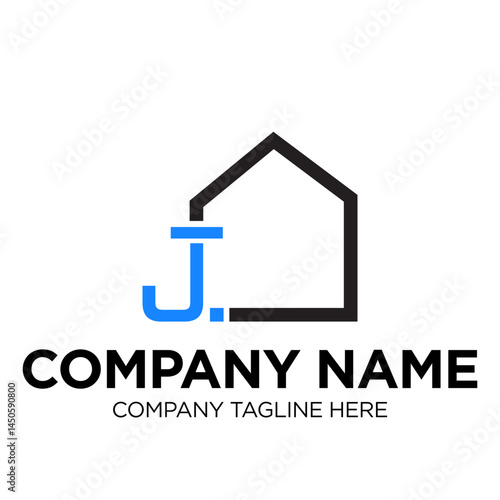 House with initial J, icon for logo