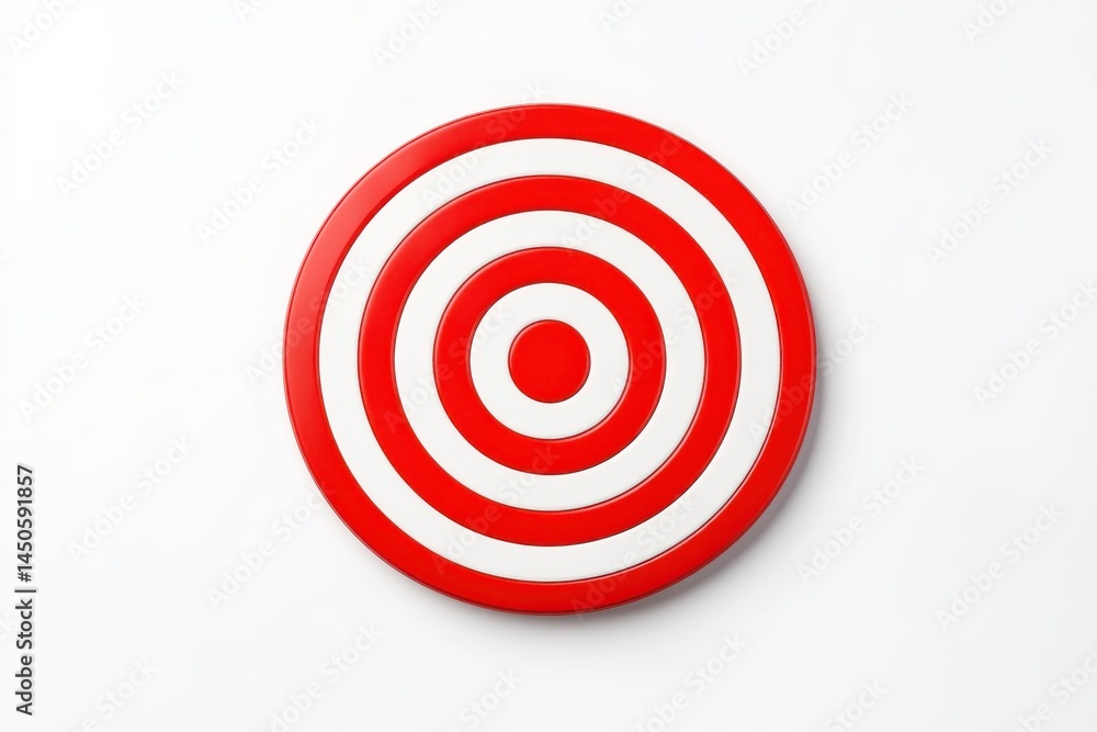 Close up of a red and white target on a plain white surface Close up of a red and white target on a plain white surface