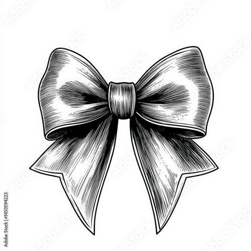 ribbon bow silhouette , bla...