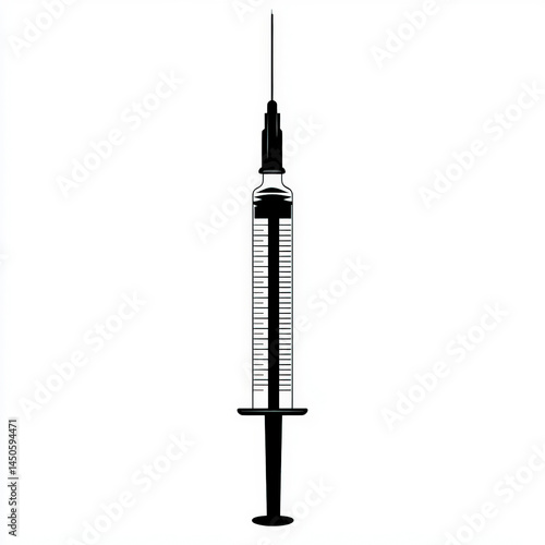syringe silhouette , black ...