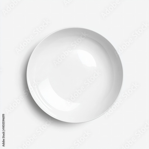 white plate top view isolated