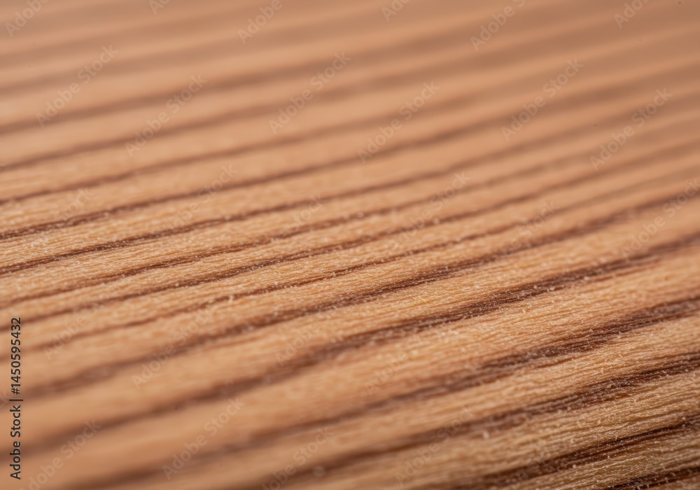 Fototapeta premium Close-up of Wood Grain Natural Texture, Light Brown Hues, Parallel Lines, Detailed Surface