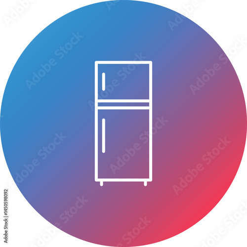 Fridge Line Gradient Circle Background Icon