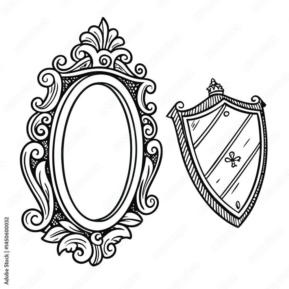Obraz premium Oval, Shield and Circle Frames