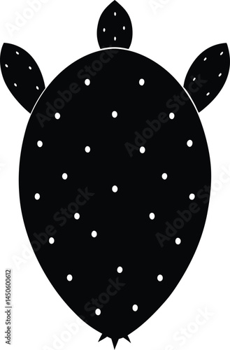 nopal cactus pad silhouette vector on white 