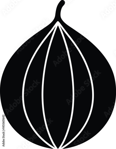 nutmeg seed silhouette vector on white background 