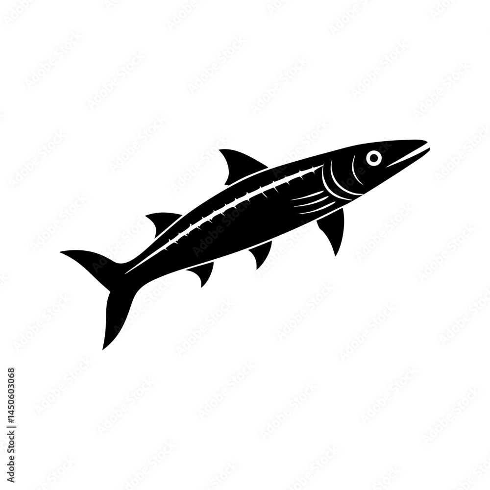 Fototapeta premium barracuda vector silhouette