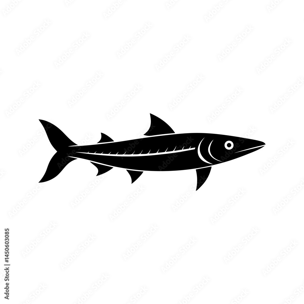Obraz premium barracuda vector silhouette