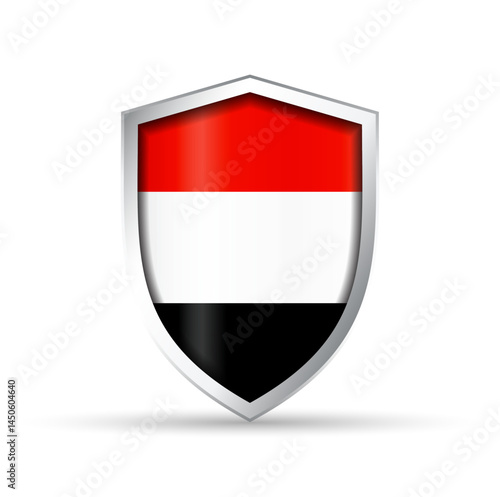 Free Download Yemen Flag Glossy Shield Icon - GFXLoad