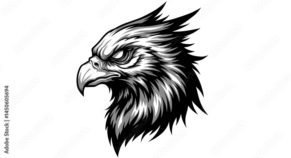 Obraz premium Powerful Eagle Head Profile in Bold Graphic Style