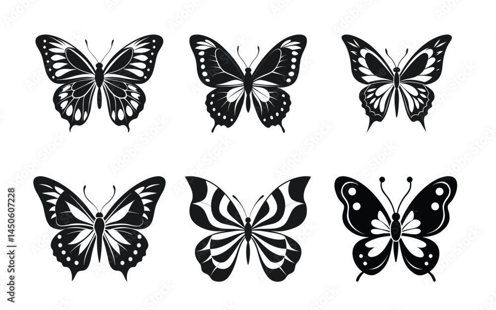 Butterfly Vector Set Collection Of Elegant Black And White Insects Bundle Butterfly Vector Set Collection Of Elegant Black And White Insects Bundle