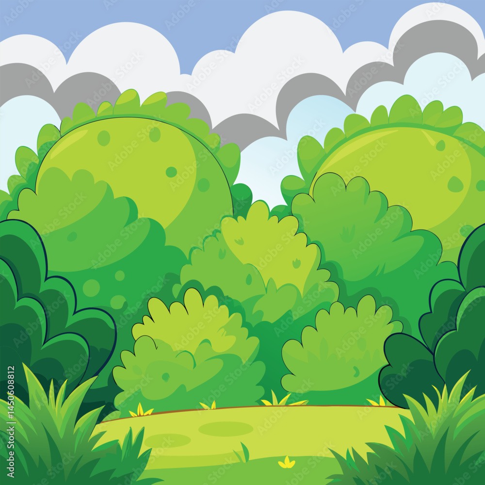 Obraz premium Beautiful Tropical Village Artwork Showcasing Organic Elements, Harmonious Composition, and Rich Colors – SEO-Friendly Adobe Stock Vector for Graphic Use