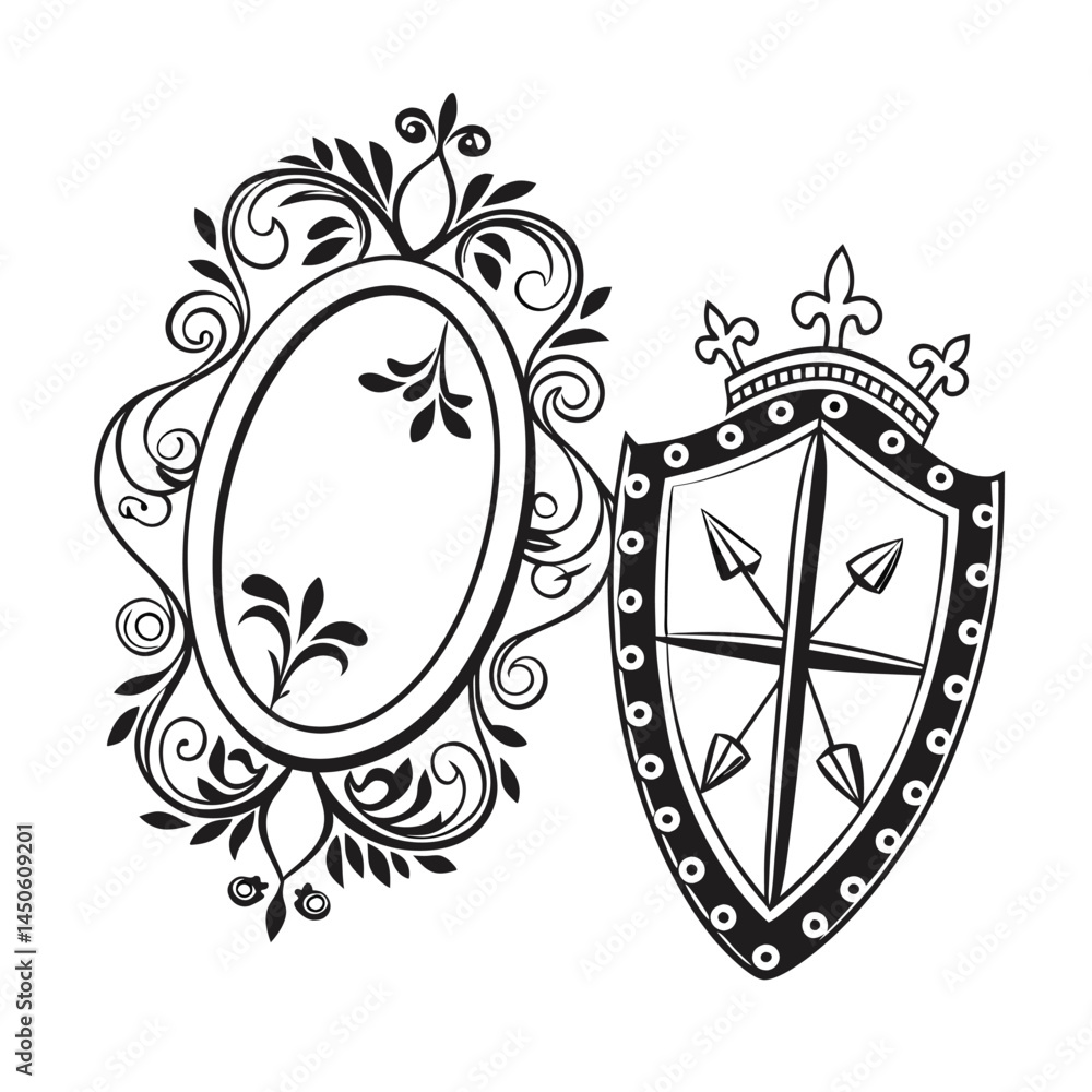 Obraz premium Oval, Shield and Circle Frames