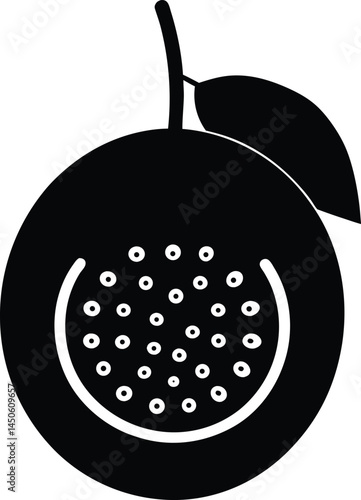 passion fruit pulp silhouette vector on white 