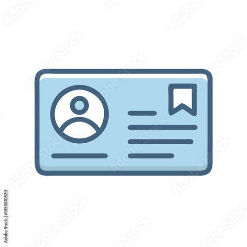 ID Verification Card Icon Representing Identity Authentication and Personal Documentation
