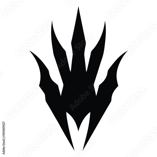 Stylized black claw mark on a white background suitable for fantasy logos and designs