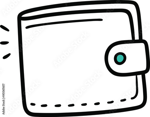 wallet doodle vector