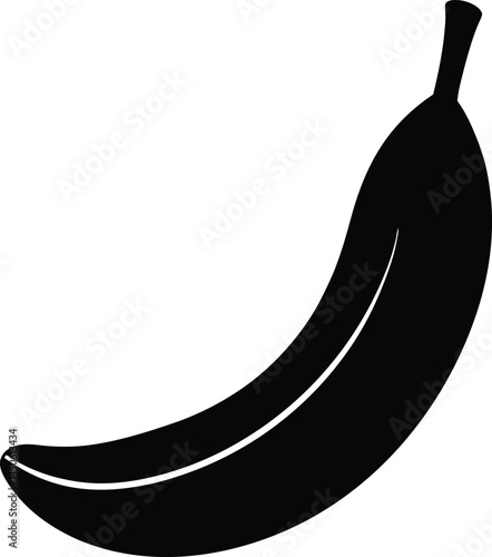 plantain fruit silhouette vector on white 