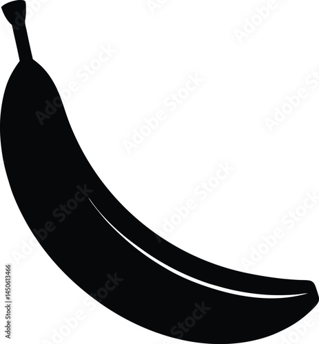 plantain fruit silhouette vector on white 