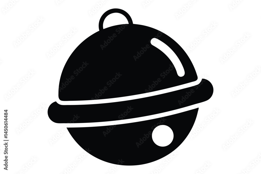 Fototapeta premium Black and white stylized bell illustration for christmas decorations and holiday designs
