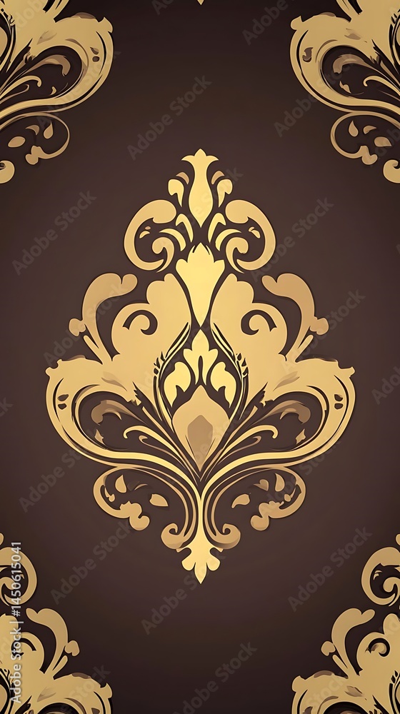 Elegant gold damask pattern background Elegant gold damask pattern background