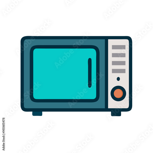 Microwave Oven Appliance Icon Representing Kitchen Heating Device and Food Preparation Tool