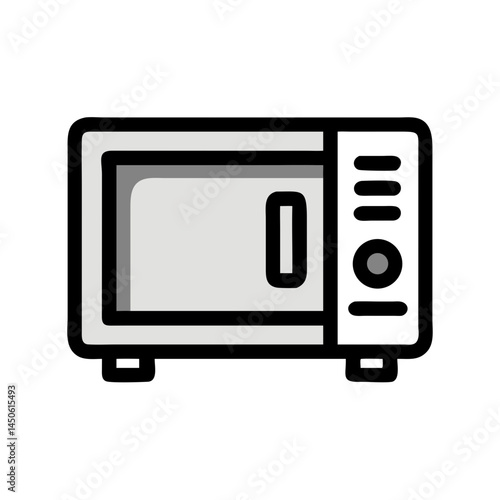 Microwave Oven Appliance Icon Representing Kitchen Heating Device and Food Preparation Tool