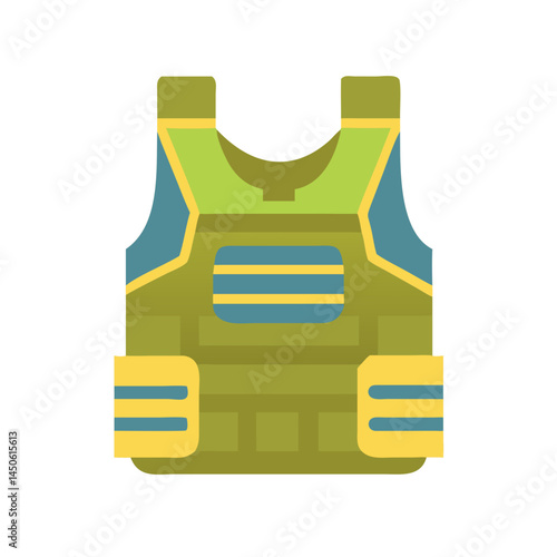 Military Bulletproof Vest Icon Representing Body Armor and Tactical Protective Gear