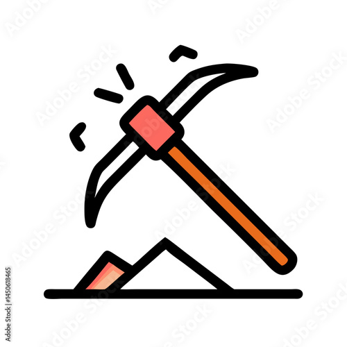 Pickaxe Tool for Groundwork Icon Representing Manual Excavation and Mining Equipment
