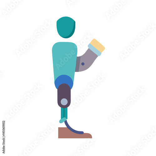 Prosthetic Arm Icon Representing Artificial Limb and Veteran Rehabilitation Support