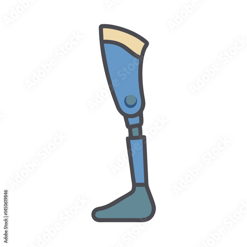 Prosthetic Leg Limb Icon Representing Medical Artificial Limb and Mobility Aid