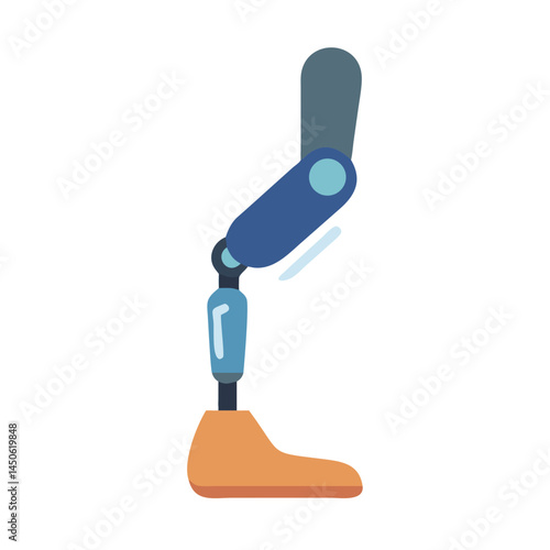 Prosthetic Leg Limb Icon Representing Medical Artificial Limb and Mobility Aid