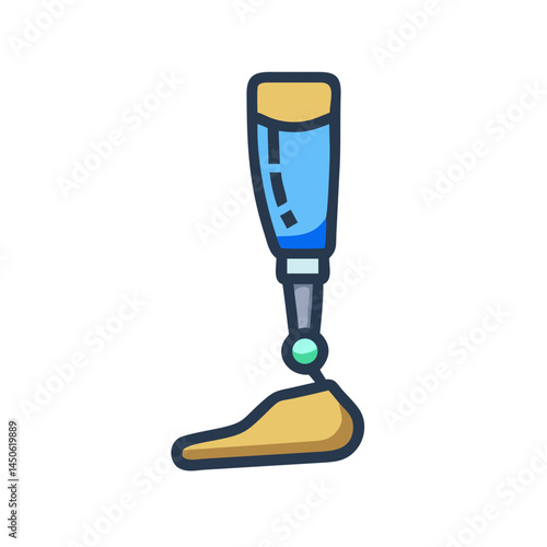 Prosthetic Leg Limb Icon Representing Medical Artificial Limb and Mobility Aid