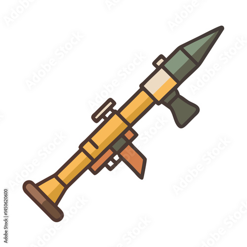 Rocket-Propelled Grenade (RPG) Launcher Icon Representing Military Weaponry and Combat Systems
