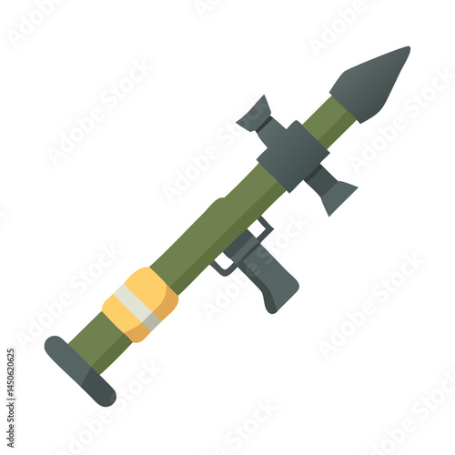 Rocket-Propelled Grenade (RPG) Launcher Icon Representing Military Weaponry and Combat Systems