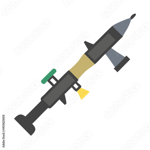 Rocket-Propelled Grenade (RPG) Launcher Icon Representing Military Weaponry and Combat Systems