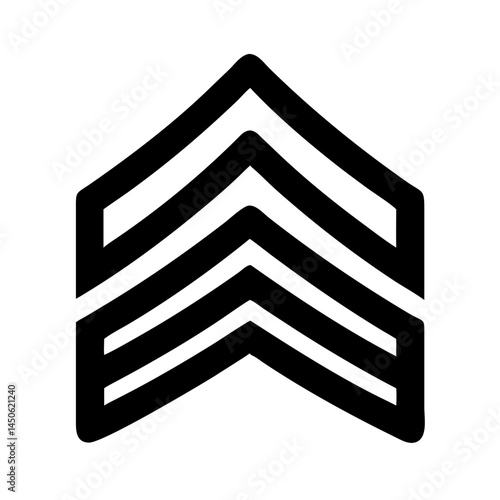 Sergeant Rank Chevron Badge Icon Representing Military Rank and Hierarchy