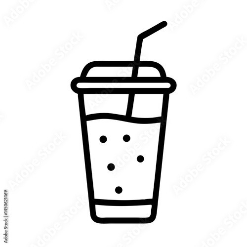 Iced coffee in a clear cup with a straw on a white background  