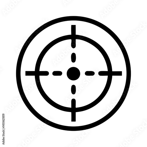 Sniper Target Crosshair Icon Representing Precision Aiming and Tactical Shooting