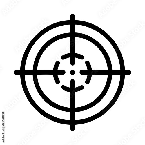 Sniper Target Crosshair Icon Representing Precision Aiming and Tactical Shooting