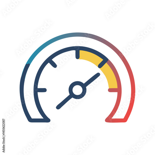 Speedometer Representing Credit Score Icon Indicating Financial Rating and Creditworthiness