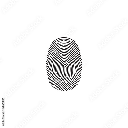 Fingerprint icons. Personal id identity. Press finger, scan for safety. Unique touch id. Individual fingertip is verification in police.