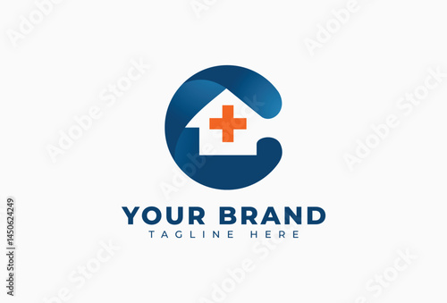 Initial C Medical Service House Logo Design Element