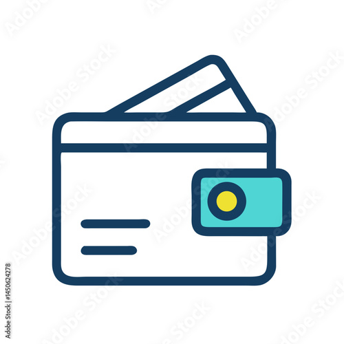 Wallet with Credit Card Icon Representing Personal Finance and Digital Payment