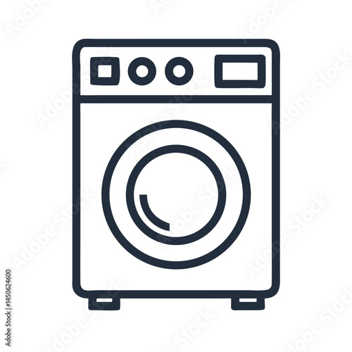 Washing Machine Appliance Icon Representing Laundry and Home Cleaning Equipment