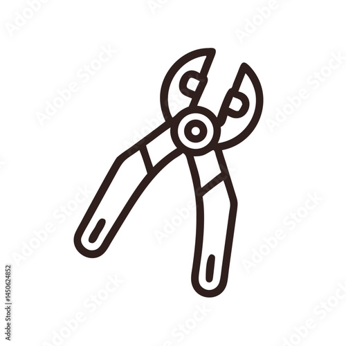 Wire Cutter and Stripper Tool Icon Representing Electrical Repair and Cable Maintenance