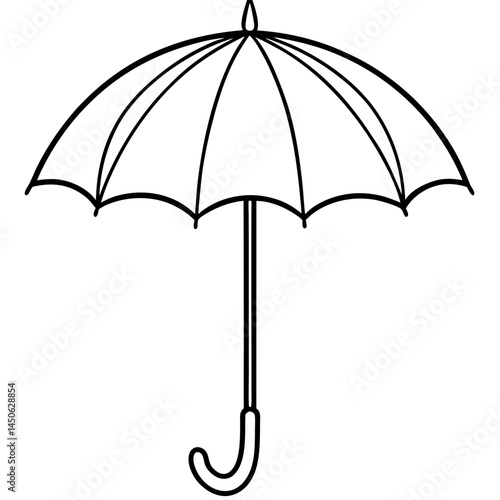 Minimal Open Umbrella Vector on White