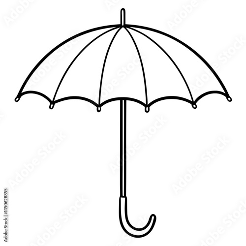 Minimal Open Umbrella Vector on White