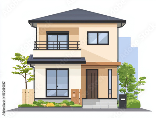 Wallpaper Mural An illustration of a single family house, perhaps emphasizing the cozy environment and warmth of home Torontodigital.ca