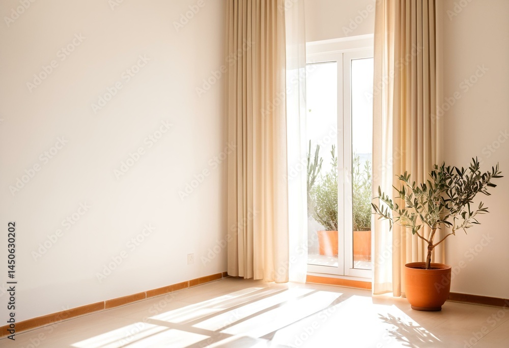 Fototapeta premium A potted plant sitting in front of a window.